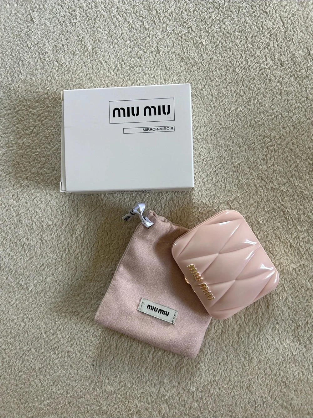 Miu Miu Quilted Patent Mirror